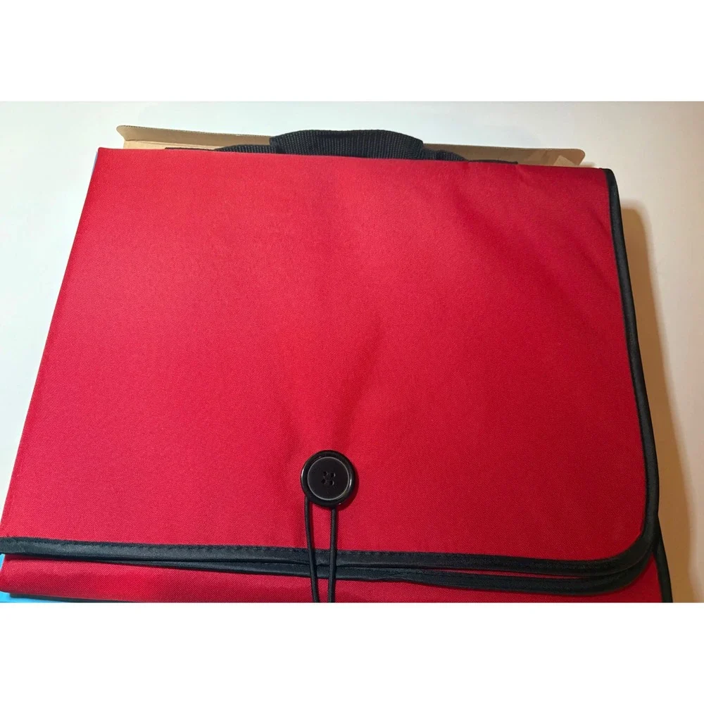 WonderFILE Portable Workstation Red As Seen On TV Folding Travel Organizer